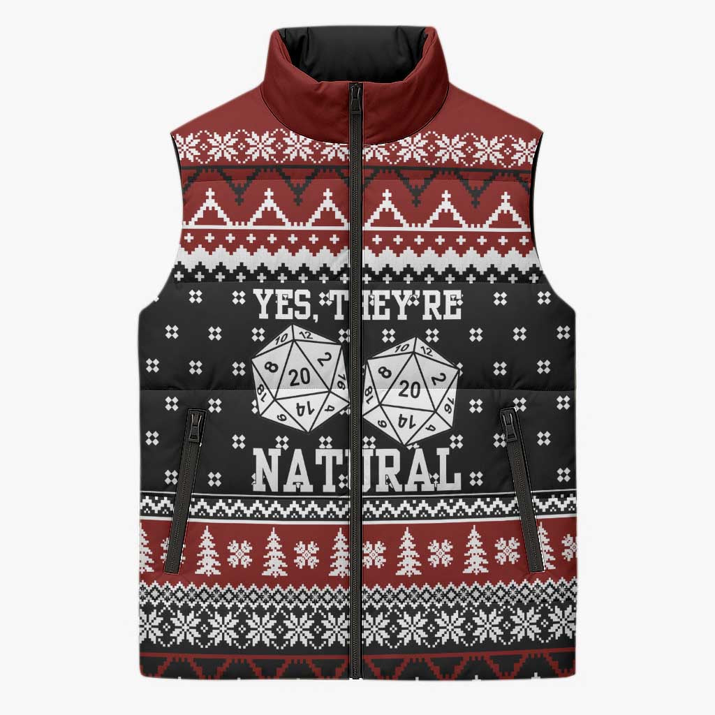 They Are Natural Christmas Sleeveless Puffer Jacket Xmas Holiday Patterns - Wonder Print Shop