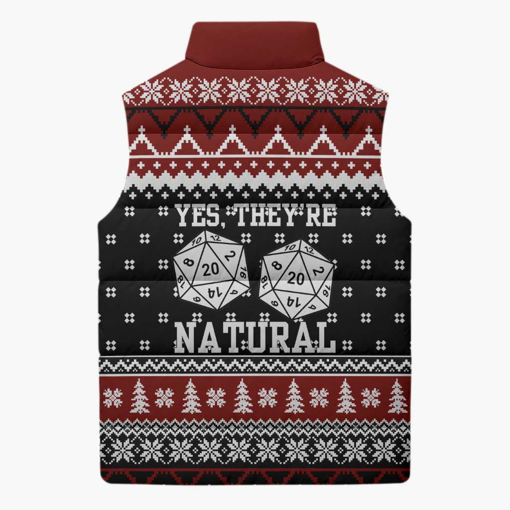 They Are Natural Christmas Sleeveless Puffer Jacket Xmas Holiday Patterns - Wonder Print Shop