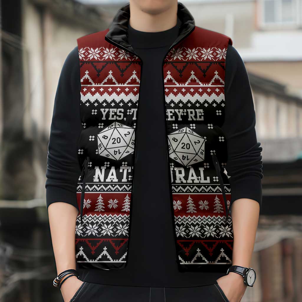 They Are Natural Christmas Sleeveless Puffer Jacket Xmas Holiday Patterns - Wonder Print Shop
