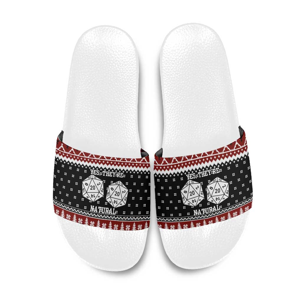 They Are Natural Christmas Slide Sandals Xmas Holiday Patterns - Wonder Print Shop