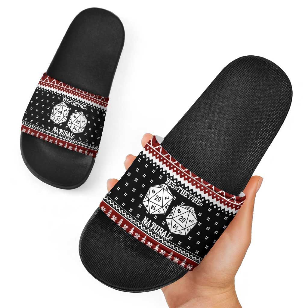 They Are Natural Christmas Slide Sandals Xmas Holiday Patterns - Wonder Print Shop