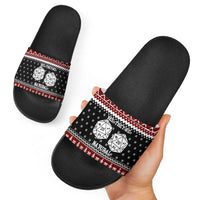 They Are Natural Christmas Slide Sandals Xmas Holiday Patterns - Wonder Print Shop