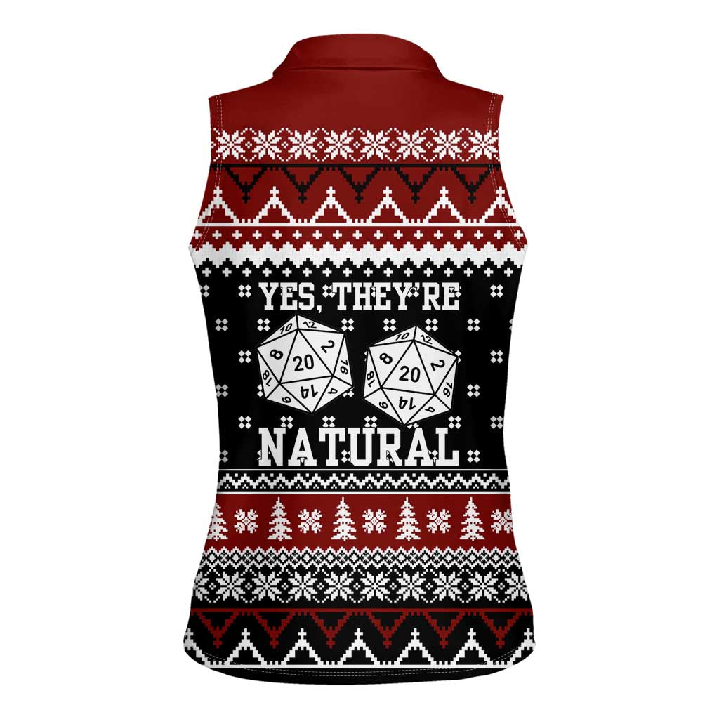 They Are Natural Christmas Women Sleeveless Polo Shirt Xmas Holiday Patterns - Wonder Print Shop