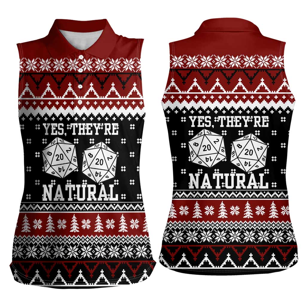 They Are Natural Christmas Women Sleeveless Polo Shirt Xmas Holiday Patterns - Wonder Print Shop