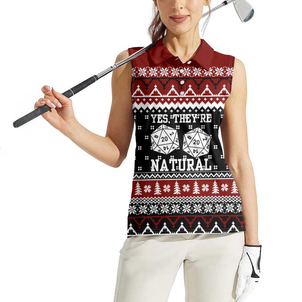 They Are Natural Christmas Women Sleeveless Polo Shirt Xmas Holiday Patterns - Wonder Print Shop
