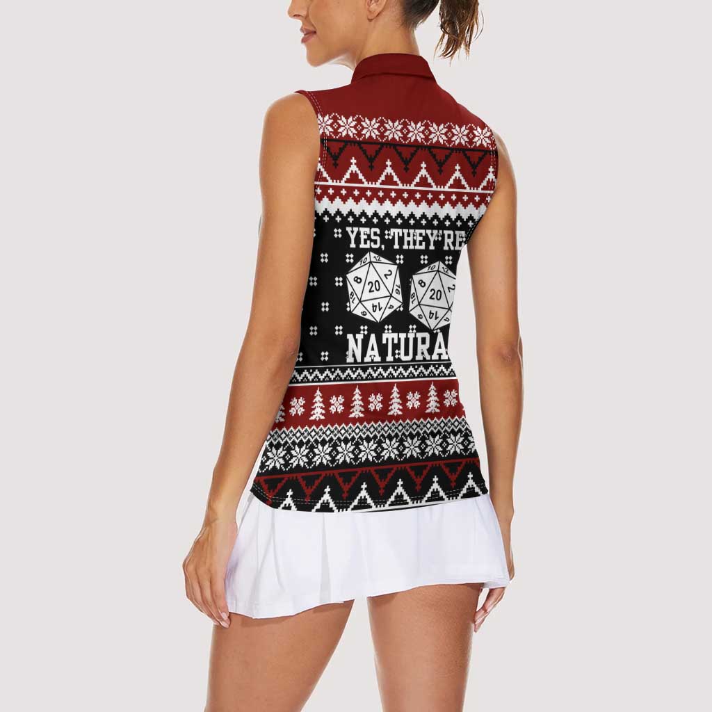 They Are Natural Christmas Women Sleeveless Polo Shirt Xmas Holiday Patterns - Wonder Print Shop