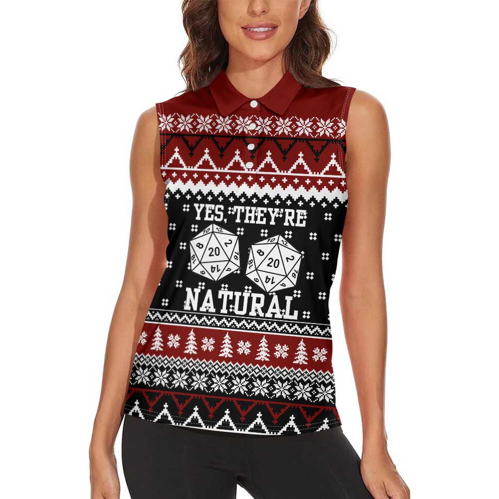 They Are Natural Christmas Women Sleeveless Polo Shirt Xmas Holiday Patterns - Wonder Print Shop