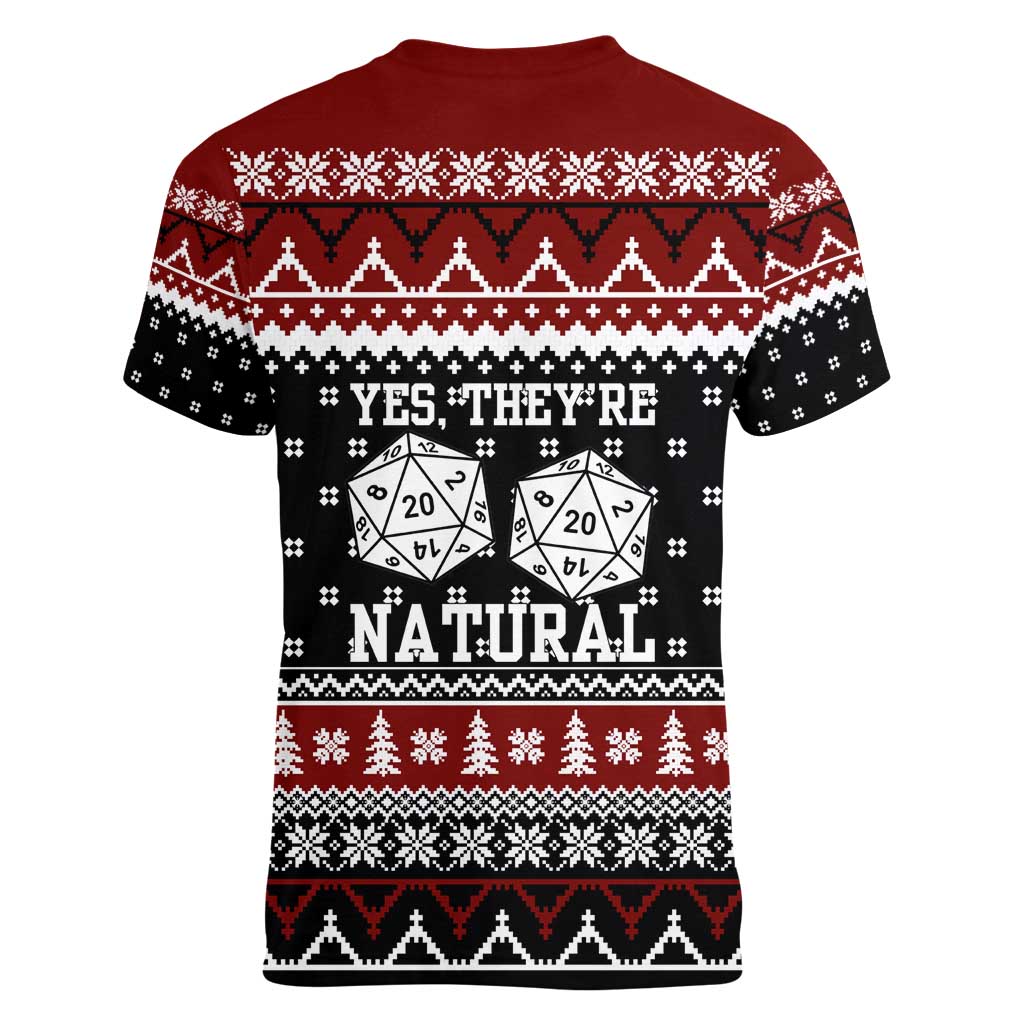 They Are Natural Christmas Women V-Neck T-Shirt Xmas Holiday Patterns - Wonder Print Shop