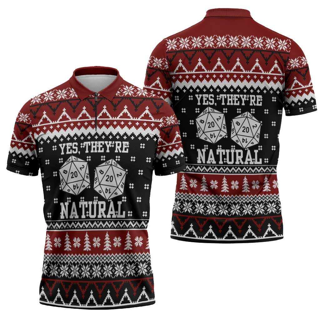 They Are Natural Christmas Zipper Polo Shirt Xmas Holiday Patterns - Wonder Print Shop