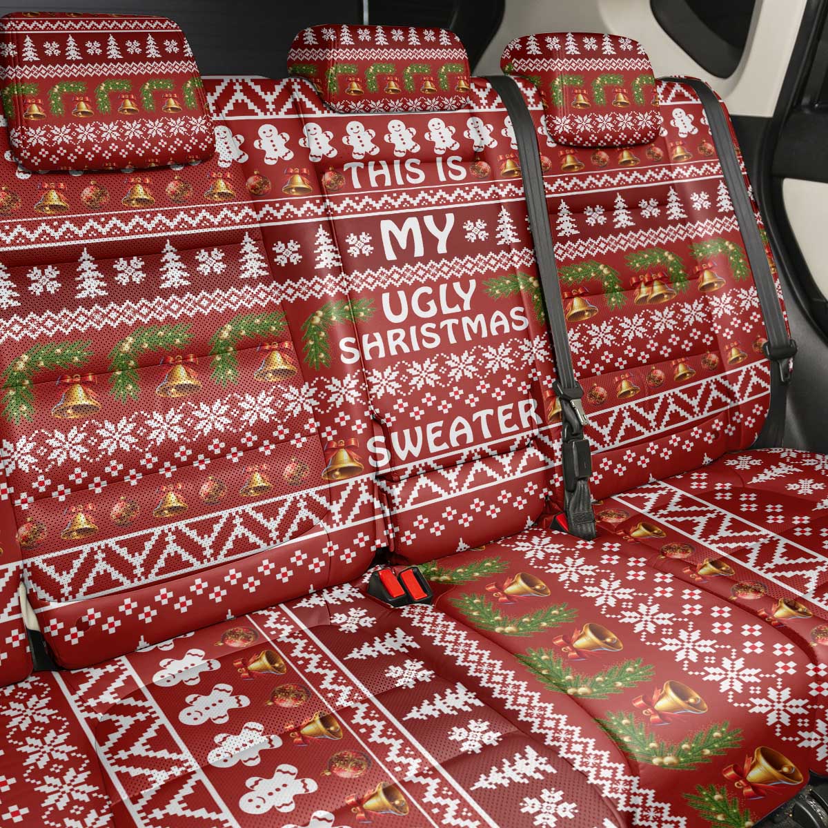 This Is My Christmas Back Car Seat Cover Xmas Holiday Patterns - Wonder Print Shop