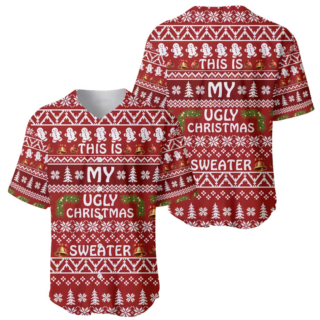 This Is My Christmas Baseball Jersey Xmas Holiday Patterns - Wonder Print Shop