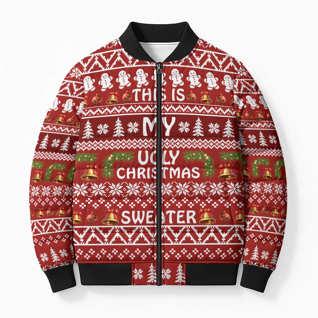 This Is My Christmas Bomber Puffer Jacket Xmas Holiday Patterns - Wonder Print Shop