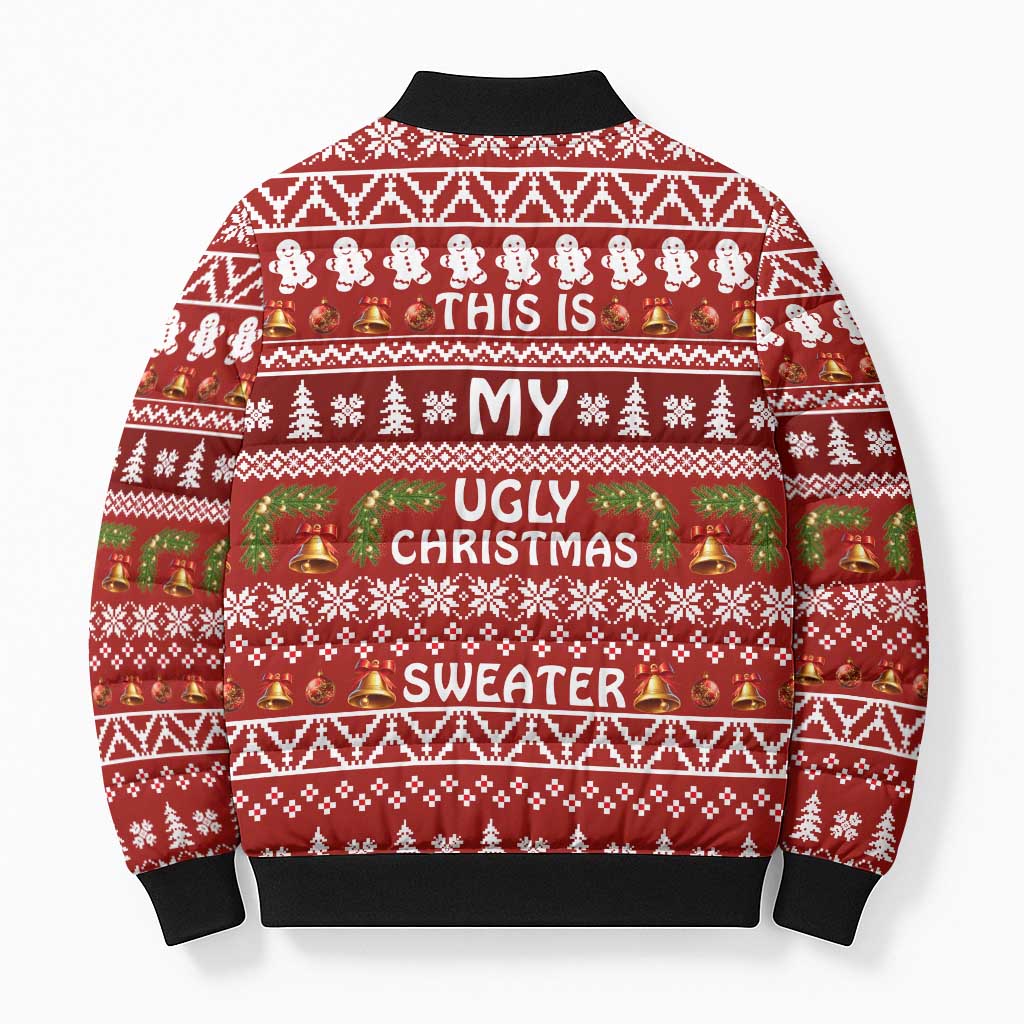 This Is My Christmas Bomber Puffer Jacket Xmas Holiday Patterns - Wonder Print Shop