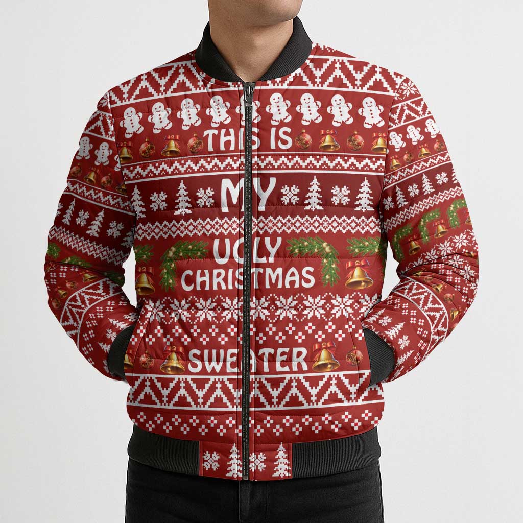 This Is My Christmas Bomber Puffer Jacket Xmas Holiday Patterns - Wonder Print Shop