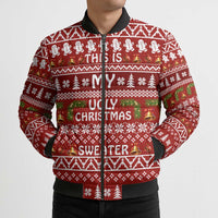 This Is My Christmas Bomber Puffer Jacket Xmas Holiday Patterns - Wonder Print Shop