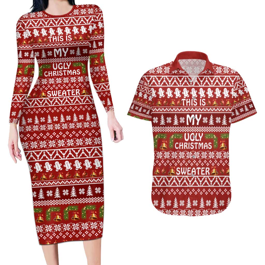 This Is My Christmas Couples Matching Long Sleeve Bodycon Dress and Hawaiian Shirt Xmas Holiday Patterns - Wonder Print Shop