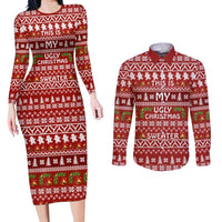 This Is My Christmas Couples Matching Long Sleeve Bodycon Dress and Long Sleeve Button Shirt Xmas Holiday Patterns - Wonder Print Shop