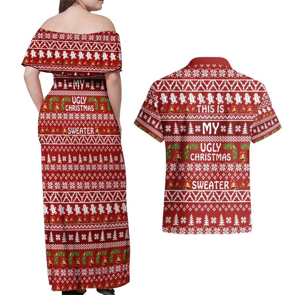 This Is My Christmas Couples Matching Off Shoulder Maxi Dress and Hawaiian Shirt Xmas Holiday Patterns - Wonder Print Shop