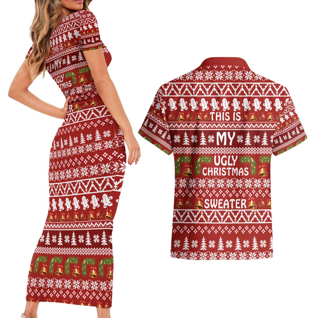 This Is My Christmas Couples Matching Short Sleeve Bodycon Dress and Hawaiian Shirt Xmas Holiday Patterns - Wonder Print Shop