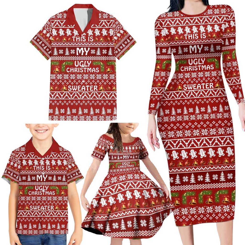 This Is My Christmas Family Matching Long Sleeve Bodycon Dress and Hawaiian Shirt Xmas Holiday Patterns - Wonder Print Shop