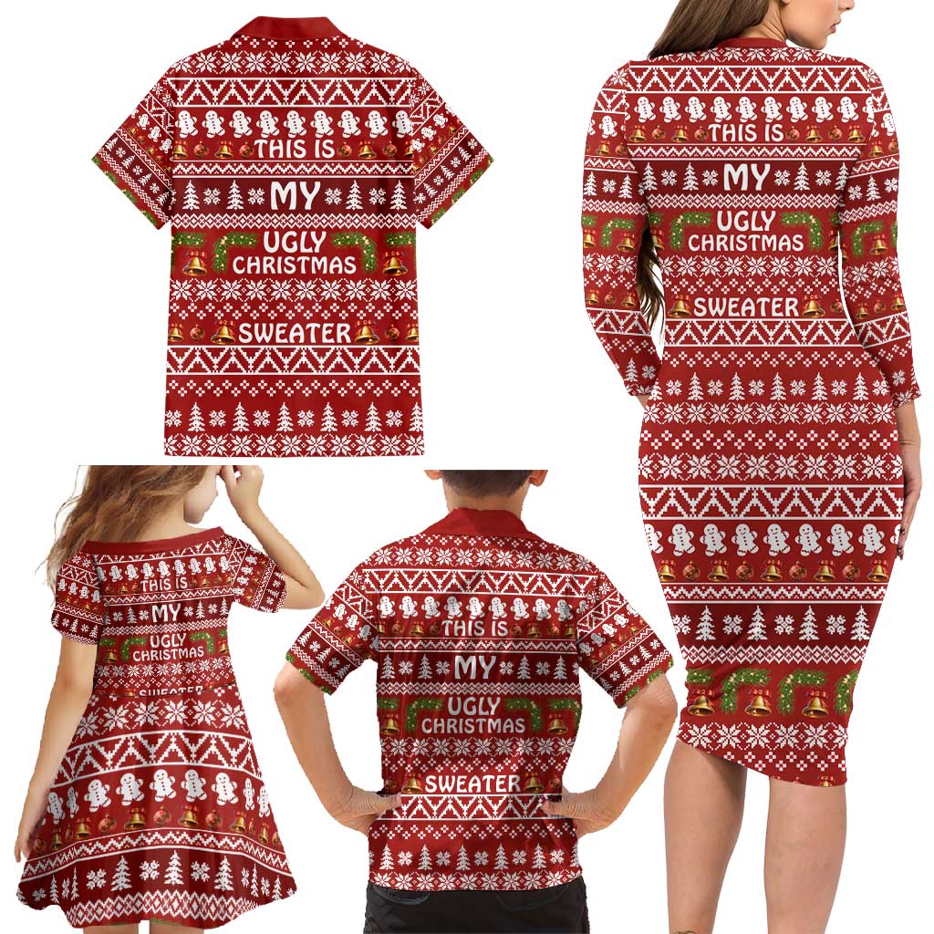 This Is My Christmas Family Matching Long Sleeve Bodycon Dress and Hawaiian Shirt Xmas Holiday Patterns - Wonder Print Shop