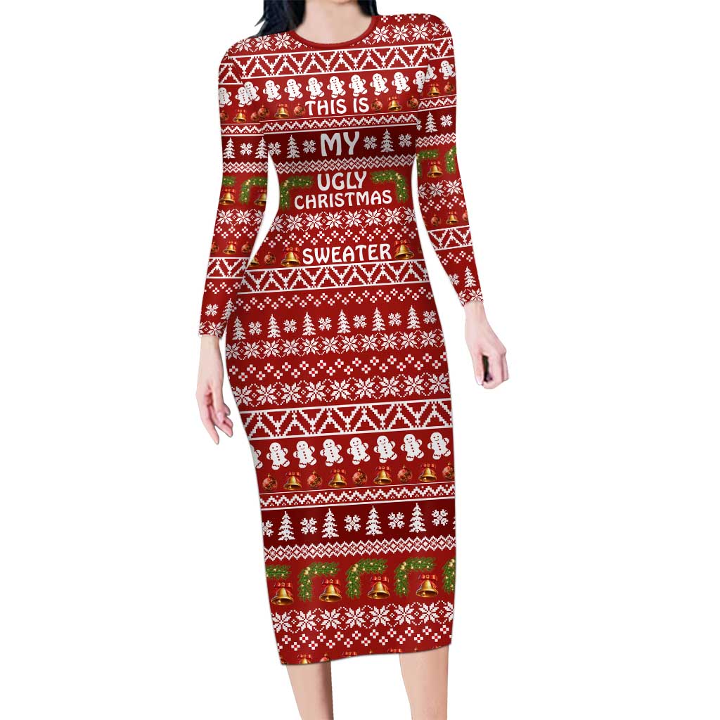 This Is My Christmas Family Matching Long Sleeve Bodycon Dress and Hawaiian Shirt Xmas Holiday Patterns - Wonder Print Shop