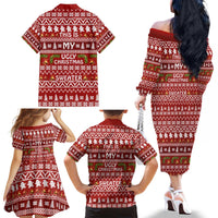 This Is My Christmas Family Matching Off The Shoulder Long Sleeve Dress and Hawaiian Shirt Xmas Holiday Patterns - Wonder Print Shop