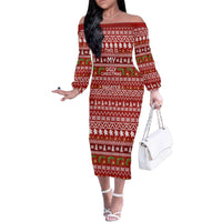 This Is My Christmas Family Matching Off The Shoulder Long Sleeve Dress and Hawaiian Shirt Xmas Holiday Patterns - Wonder Print Shop