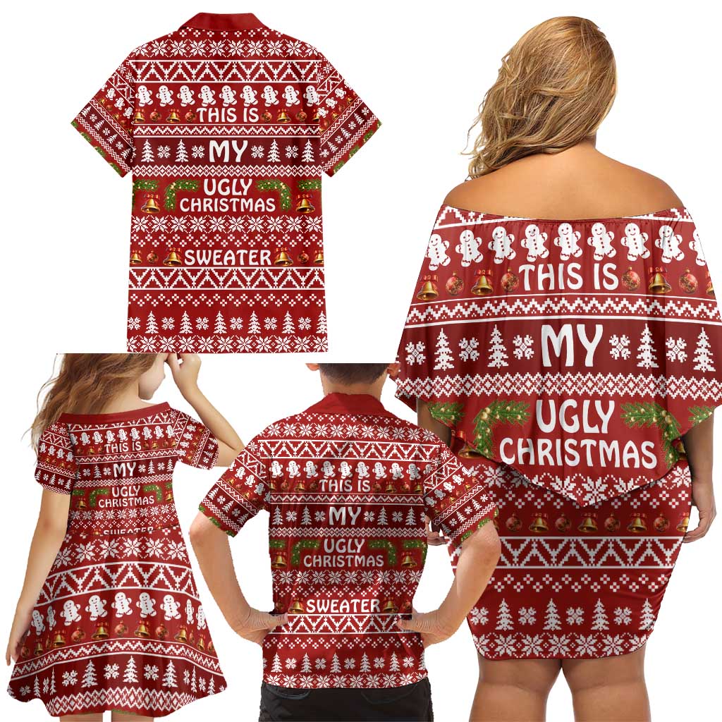This Is My Christmas Family Matching Off Shoulder Short Dress and Hawaiian Shirt Xmas Holiday Patterns - Wonder Print Shop