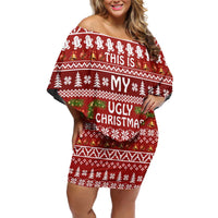 This Is My Christmas Family Matching Off Shoulder Short Dress and Hawaiian Shirt Xmas Holiday Patterns - Wonder Print Shop