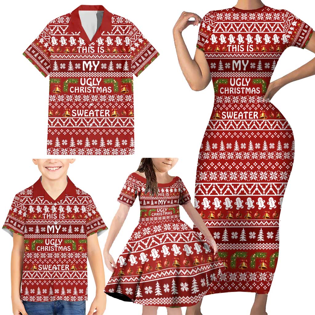 This Is My Christmas Family Matching Short Sleeve Bodycon Dress and Hawaiian Shirt Xmas Holiday Patterns - Wonder Print Shop