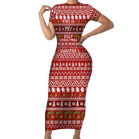 This Is My Christmas Family Matching Short Sleeve Bodycon Dress and Hawaiian Shirt Xmas Holiday Patterns - Wonder Print Shop