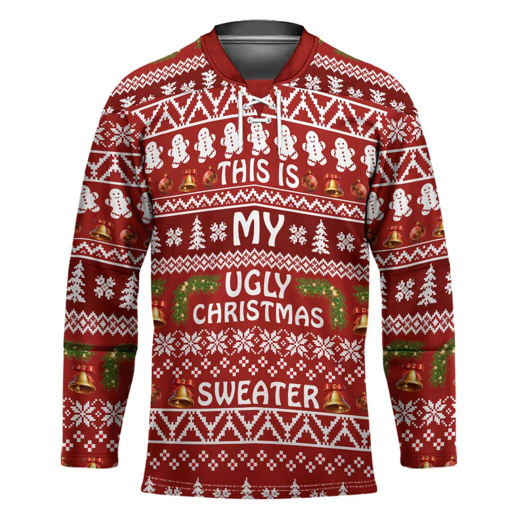 This Is My Christmas Hockey Jersey Xmas Holiday Patterns - Wonder Print Shop