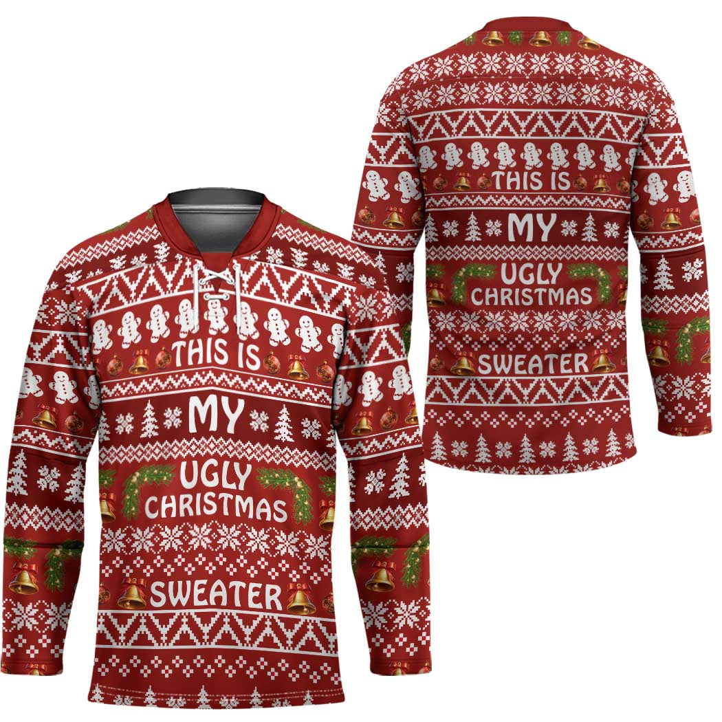 This Is My Christmas Hockey Jersey Xmas Holiday Patterns - Wonder Print Shop