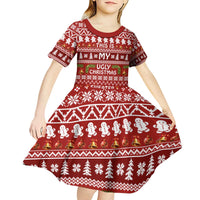 This Is My Christmas Kid Short Sleeve Dress Xmas Holiday Patterns - Wonder Print Shop