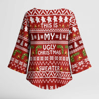 This Is My Christmas Kimono Sleeve Blouse Xmas Holiday Patterns - Wonder Print Shop