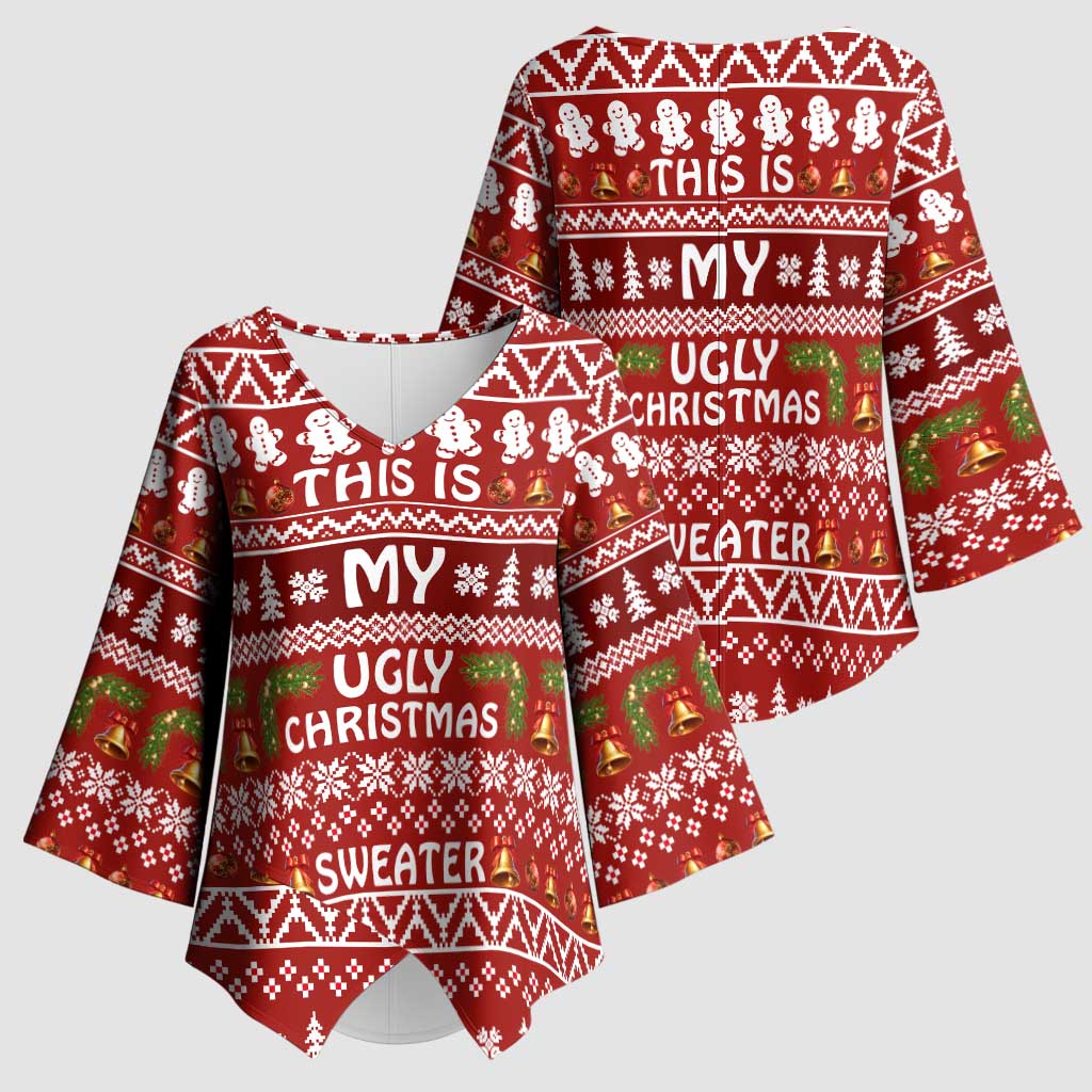 This Is My Christmas Kimono Sleeve Blouse Xmas Holiday Patterns - Wonder Print Shop