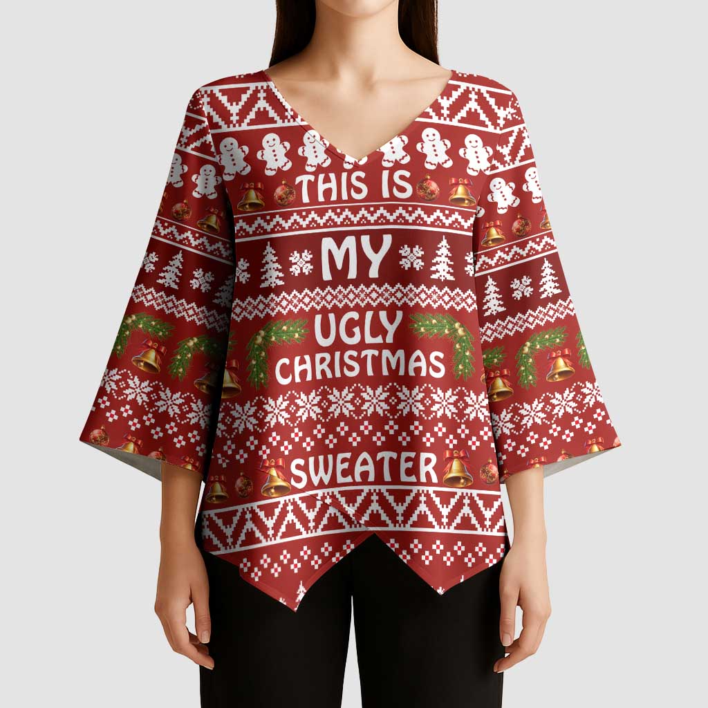 This Is My Christmas Kimono Sleeve Blouse Xmas Holiday Patterns - Wonder Print Shop