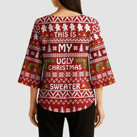 This Is My Christmas Kimono Sleeve Blouse Xmas Holiday Patterns - Wonder Print Shop