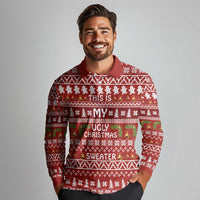 This Is My Christmas Long Sleeve Polo Shirt Xmas Holiday Patterns - Wonder Print Shop