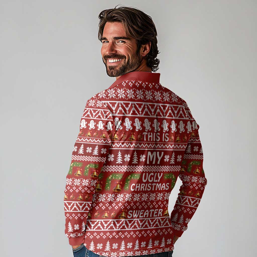 This Is My Christmas Long Sleeve Polo Shirt Xmas Holiday Patterns - Wonder Print Shop