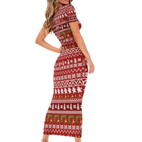 This Is My Christmas Short Sleeve Bodycon Dress Xmas Holiday Patterns - Wonder Print Shop