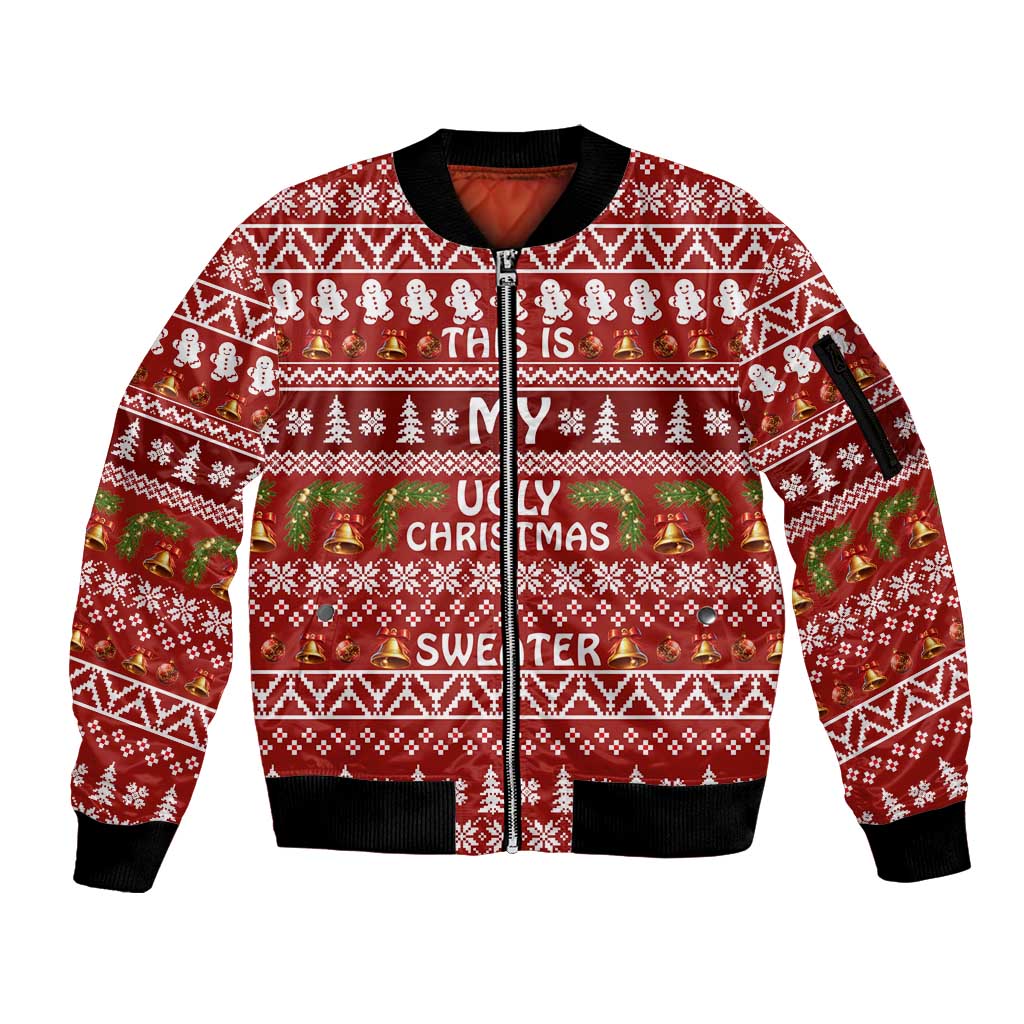 This Is My Christmas Sleeve Zip Bomber Jacket Xmas Holiday Patterns - Wonder Print Shop