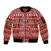 This Is My Christmas Sleeve Zip Bomber Jacket Xmas Holiday Patterns - Wonder Print Shop