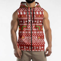 This Is My Christmas Sleeveless Zip Hoodie Xmas Holiday Patterns - Wonder Print Shop