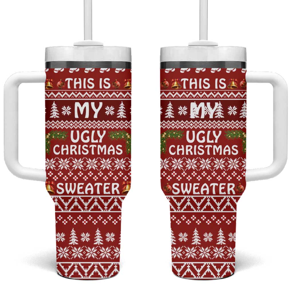 This Is My Christmas Tumbler With Handle Xmas Holiday Patterns - Wonder Print Shop