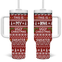 This Is My Christmas Tumbler With Handle Xmas Holiday Patterns - Wonder Print Shop