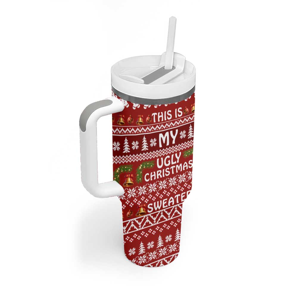 This Is My Christmas Tumbler With Handle Xmas Holiday Patterns - Wonder Print Shop