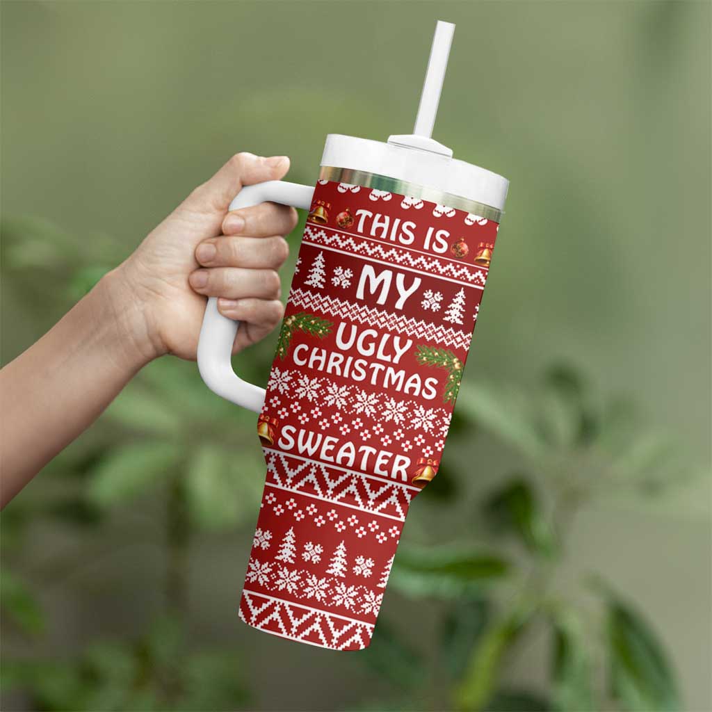 This Is My Christmas Tumbler With Handle Xmas Holiday Patterns - Wonder Print Shop