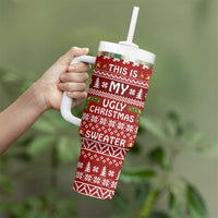 This Is My Christmas Tumbler With Handle Xmas Holiday Patterns - Wonder Print Shop